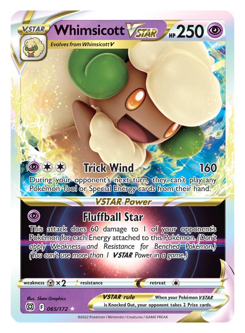Here's an exclusive look at Whimsicott VSTAR, a new card from the Brilliant  Stars Pokemon TCG expansion